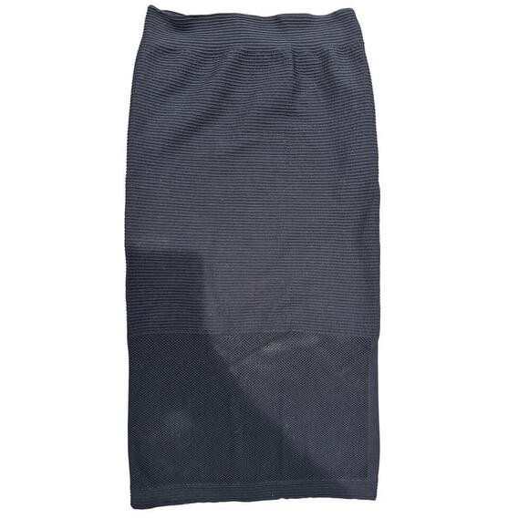 BCBGeneration Black Bondage Ribbed Mesh Stretch Pencil Midi Skirt Size M/L - Picture 1 of 6